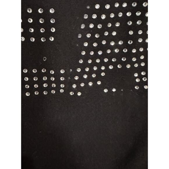 On Fire Black Long Sleeved Tee, Bossy Quote, Rhinestones, Cotton, 1X - Picture 3 of 6